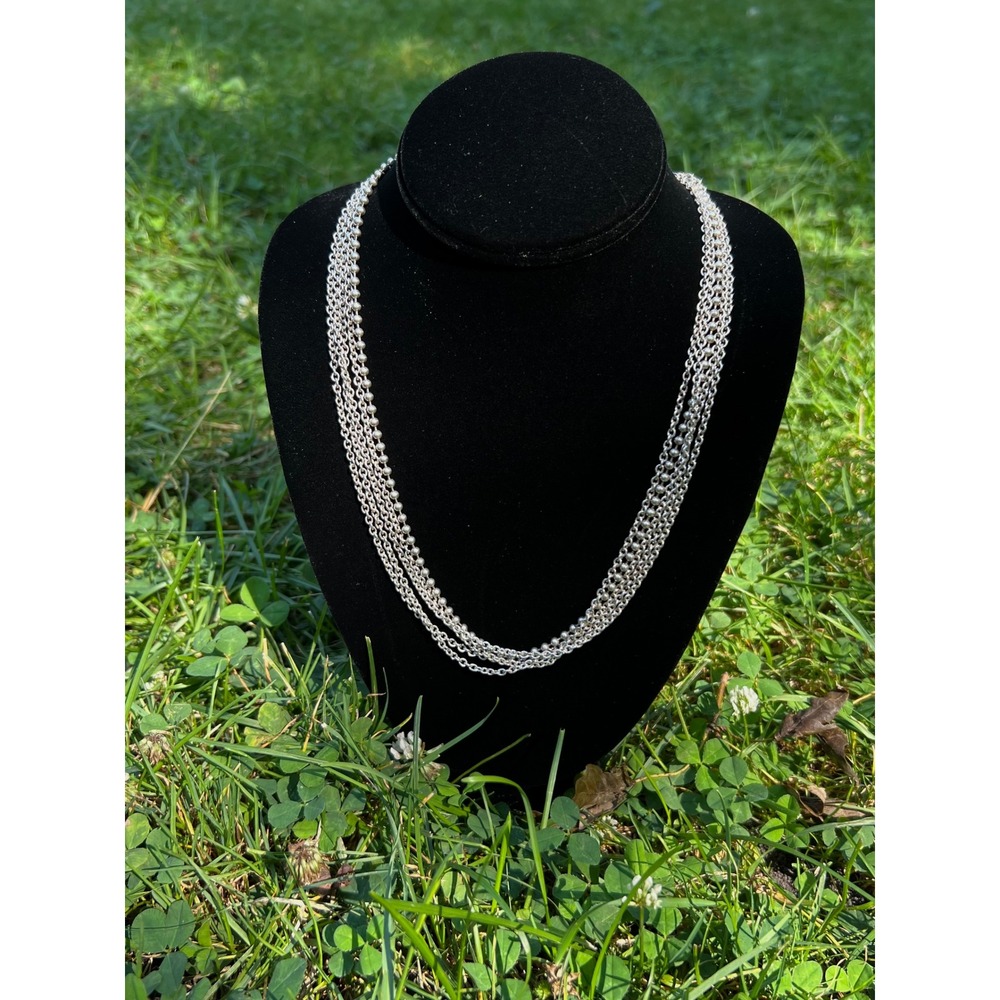 VTG LAGOS Caviar 925 SS 18K Multistrand 27.5" 58g Necklace